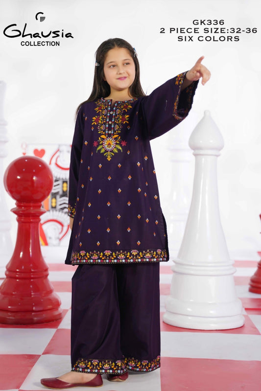 Kids Embroidered Lawn Kurta 2P - GK336