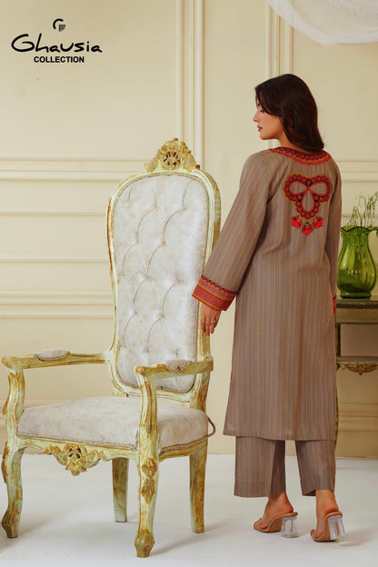 Embroidered Cambric Cotton 2pc -  G2189