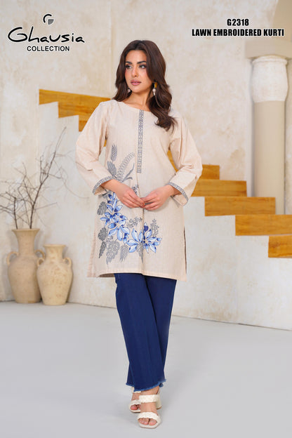 Lawn Embroidered Kurti 1P