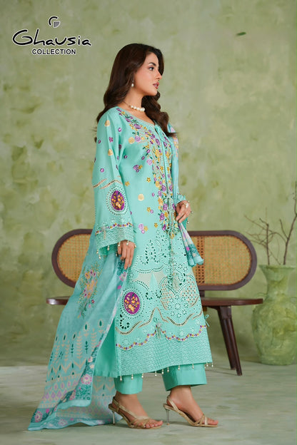 Embroidered Cambric Cotton 3pc
