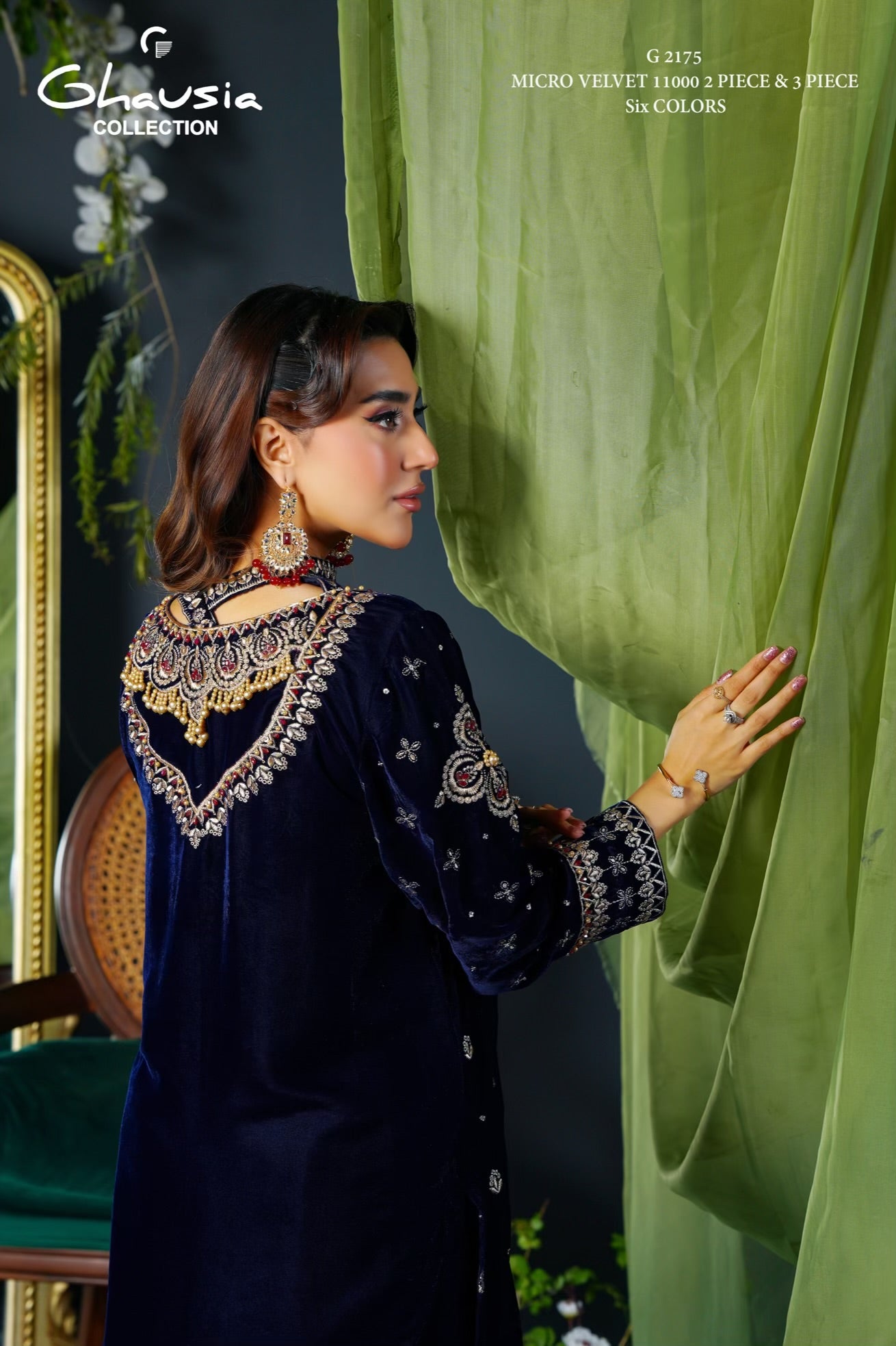 Velvet Embroidered Kurta - G2175