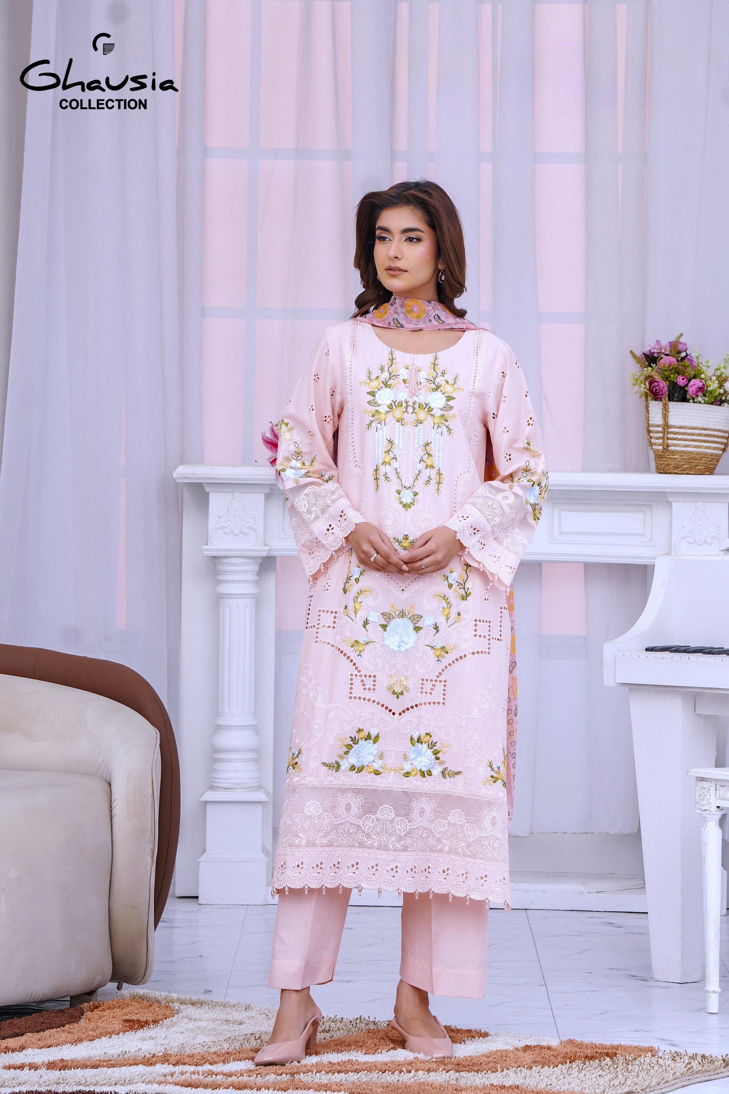 Lawn Embroidered Kurta 3P - G2158