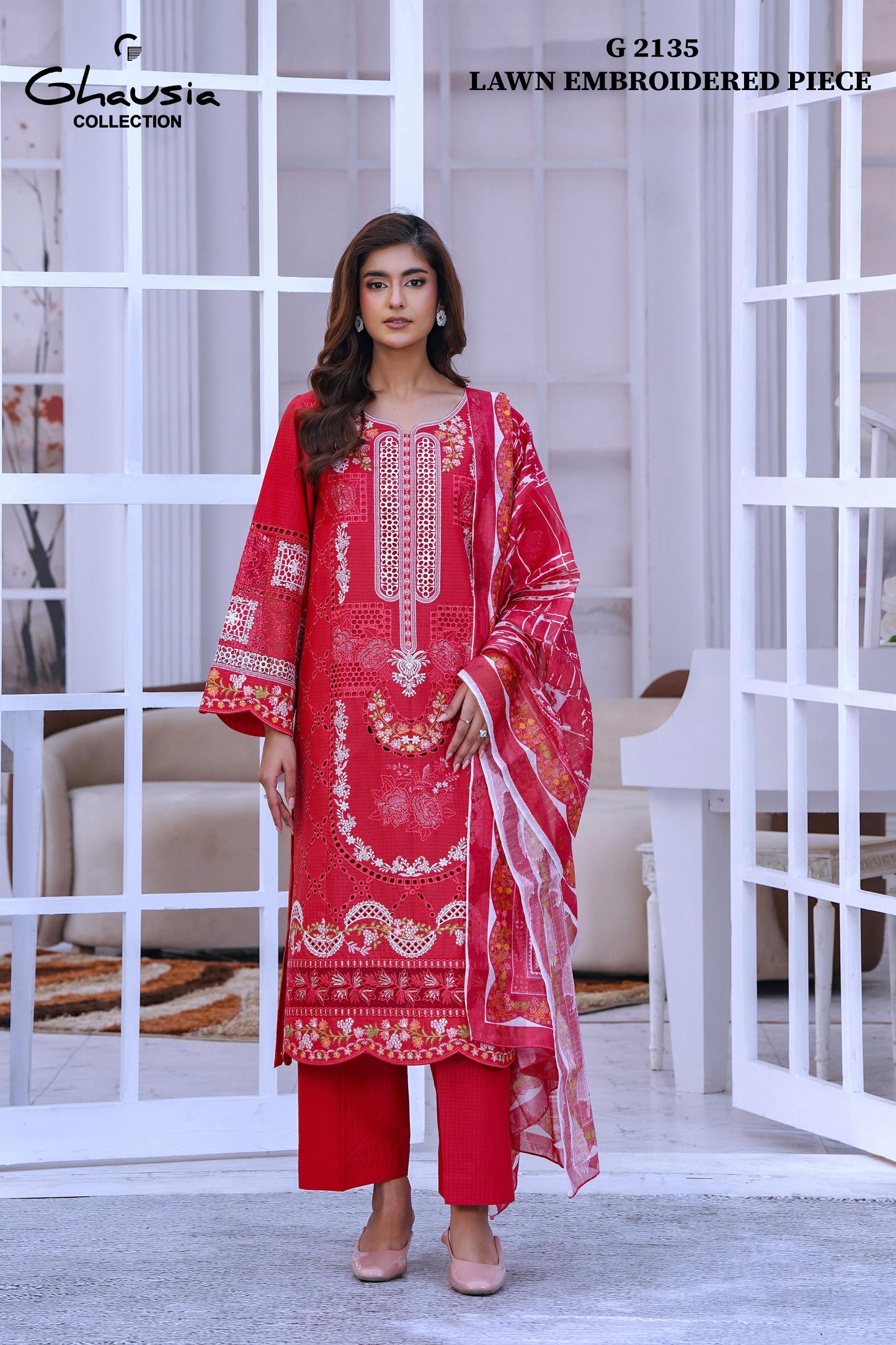 Lawn Embroidered Kurta 3P - G2135