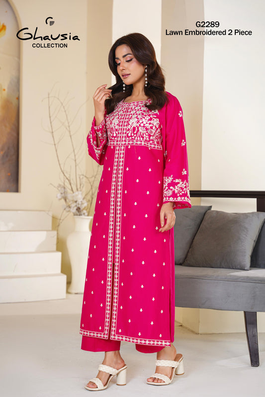 Lawn Embroidered Gown 2P - G2289