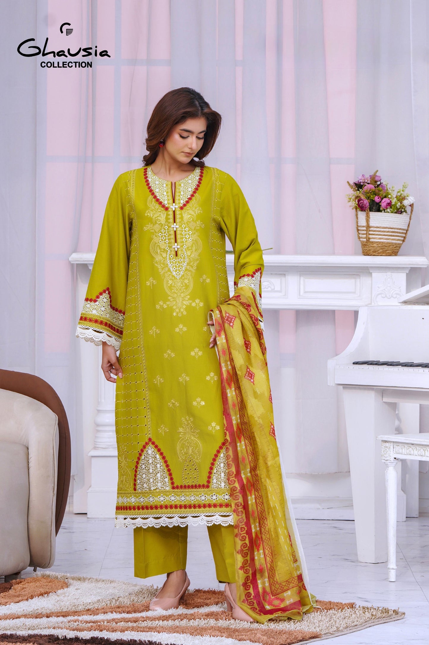 Lawn Embroidered Kurta 3P - G2116