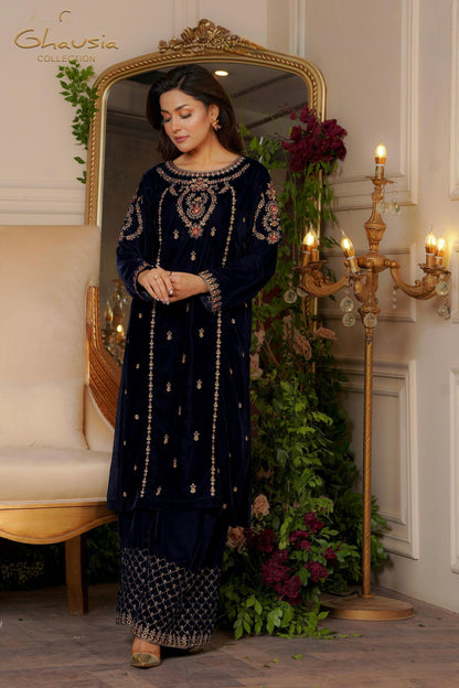 Velvet Embroidered kurta - G1898