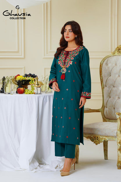 Embroidered Cambric Cotton 2pc - G2194