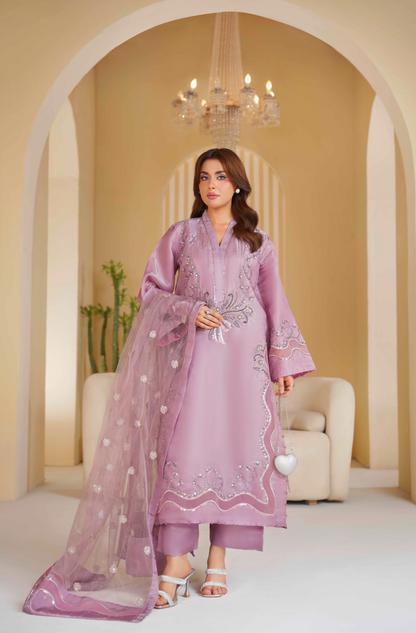 Embroidered Sheesha Silk 3 Piece
