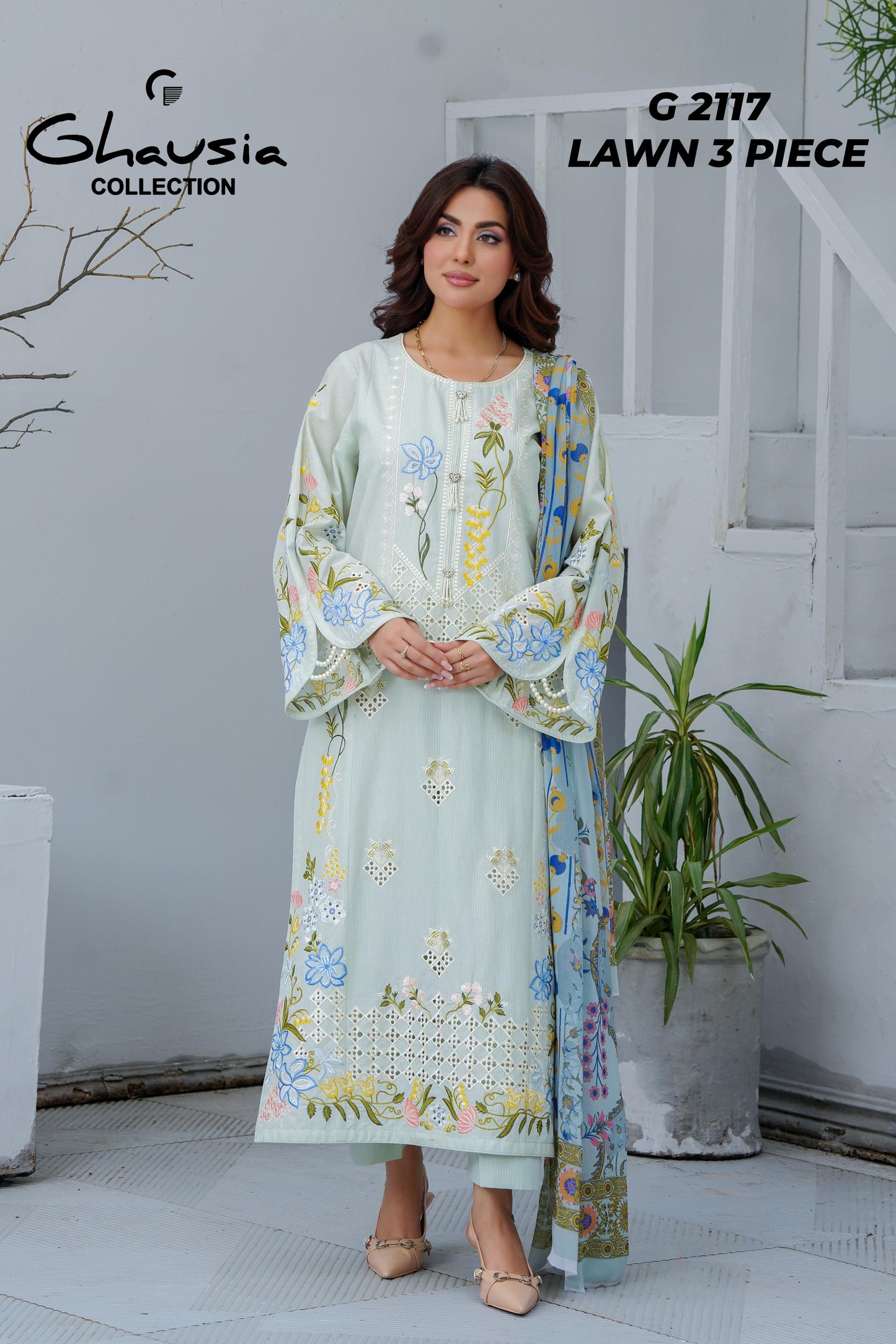 Lawn Embroidered Kurta 3P - G2117