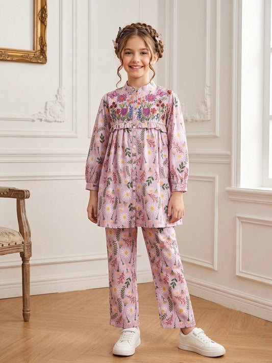 Kids Embroidered Lawn Kurta 2P - GK331