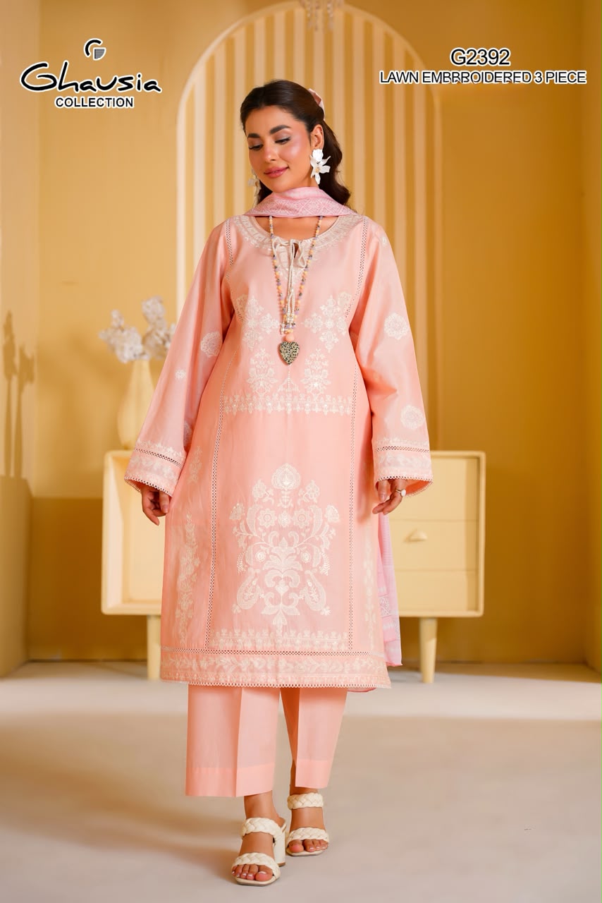 Lawn Embroidered Kurta 3P - G2392
