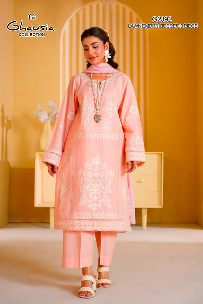 Lawn Embroidered Kurta 3P - G2392