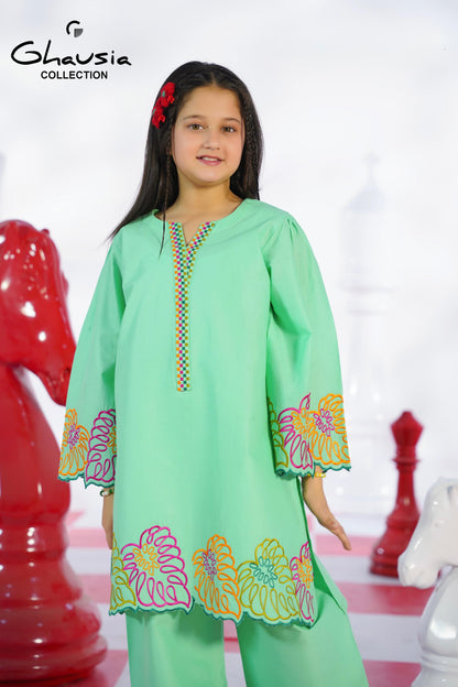Kids Embroidered Lawn Kurta 2P - GK345