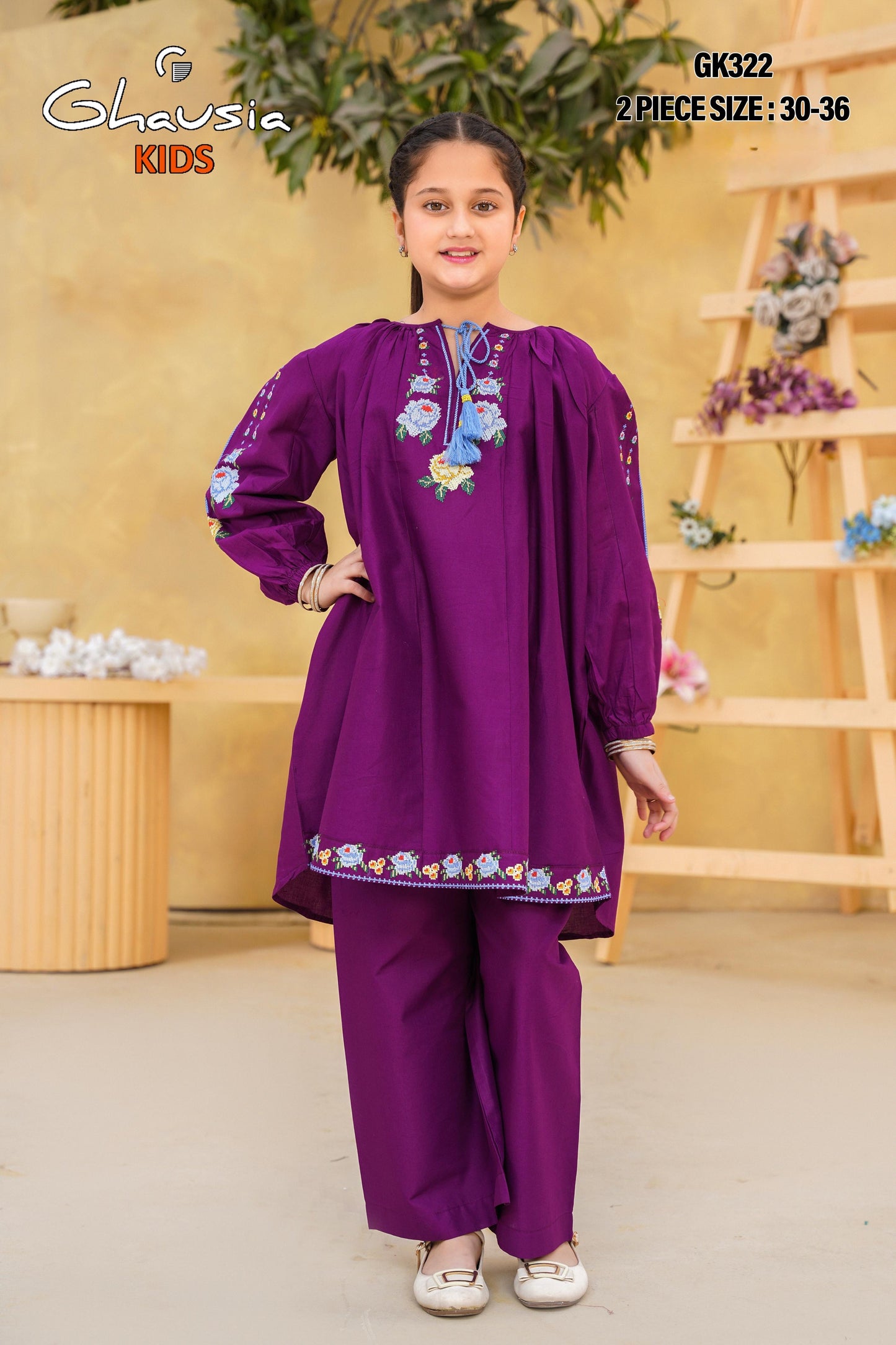 Kids Embroidered Lawn Kurta 2P - GK322