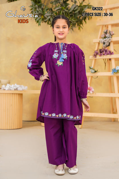 Kids Embroidered Lawn Kurta 2P - GK322