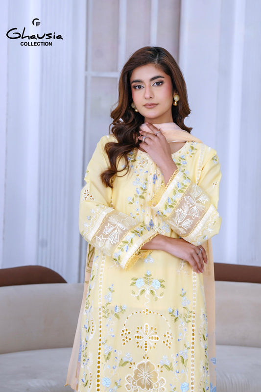 Lawn Embroidered Kurta 3P - G2159