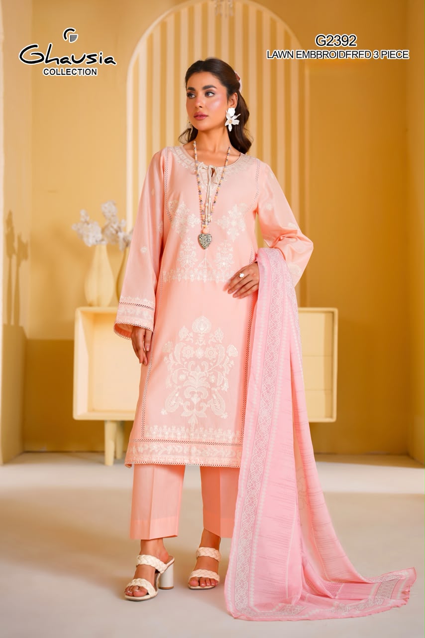 Lawn Embroidered Kurta 3P - G2392