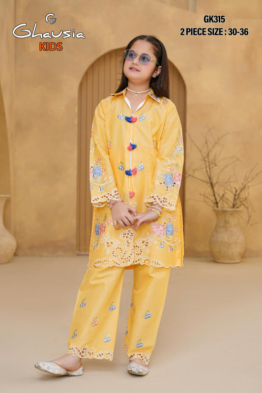 Kids Embroidered Lawn Kurta 2P - GK315