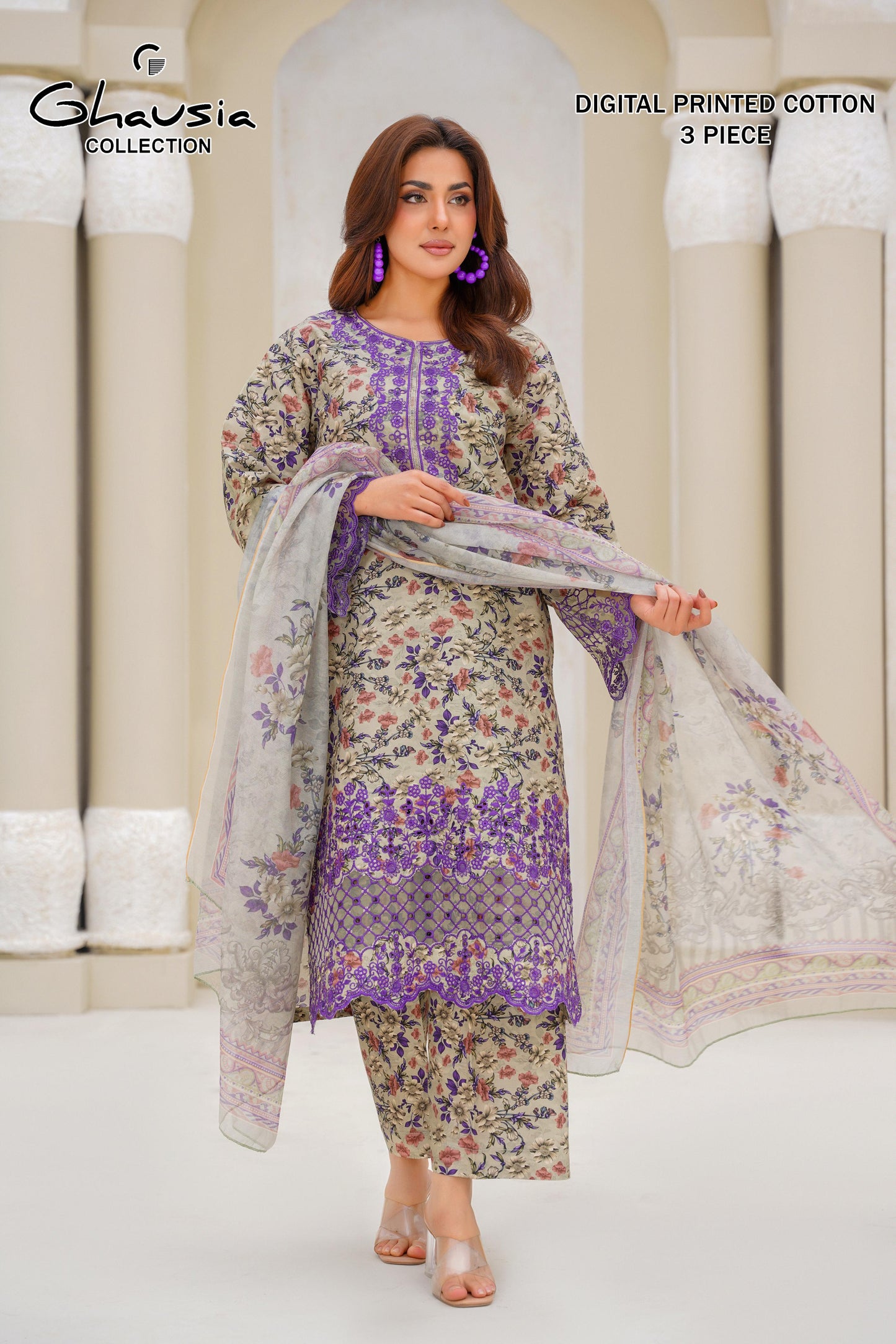 Cotton Digital Print Kurta 3P