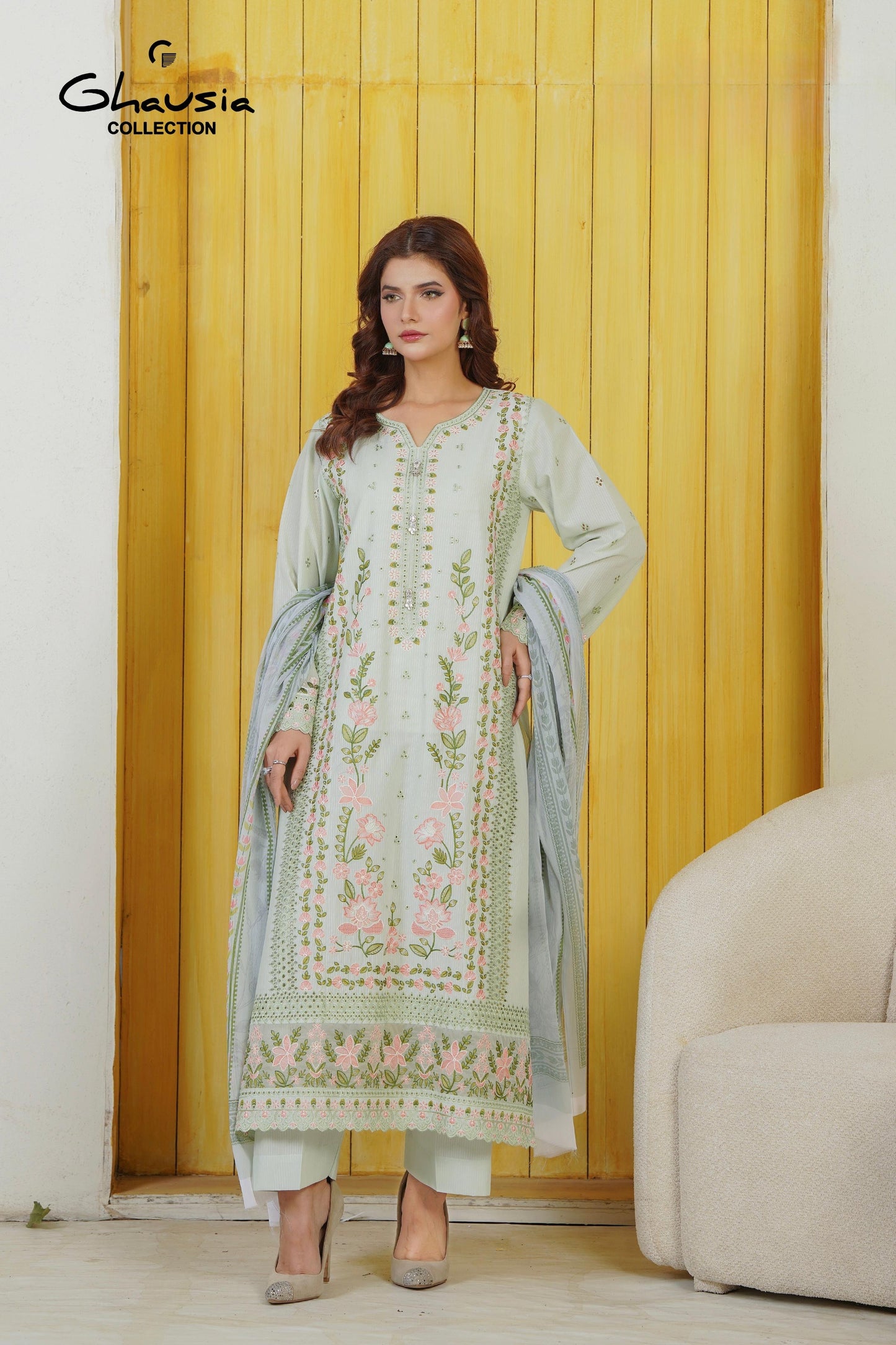 Lawn Embroidered Kurta 3P - G2100