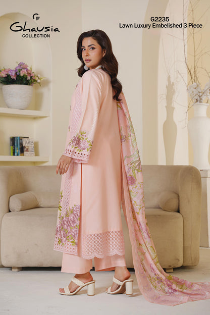 Lawn Embroidered Kurta 3P - G2235