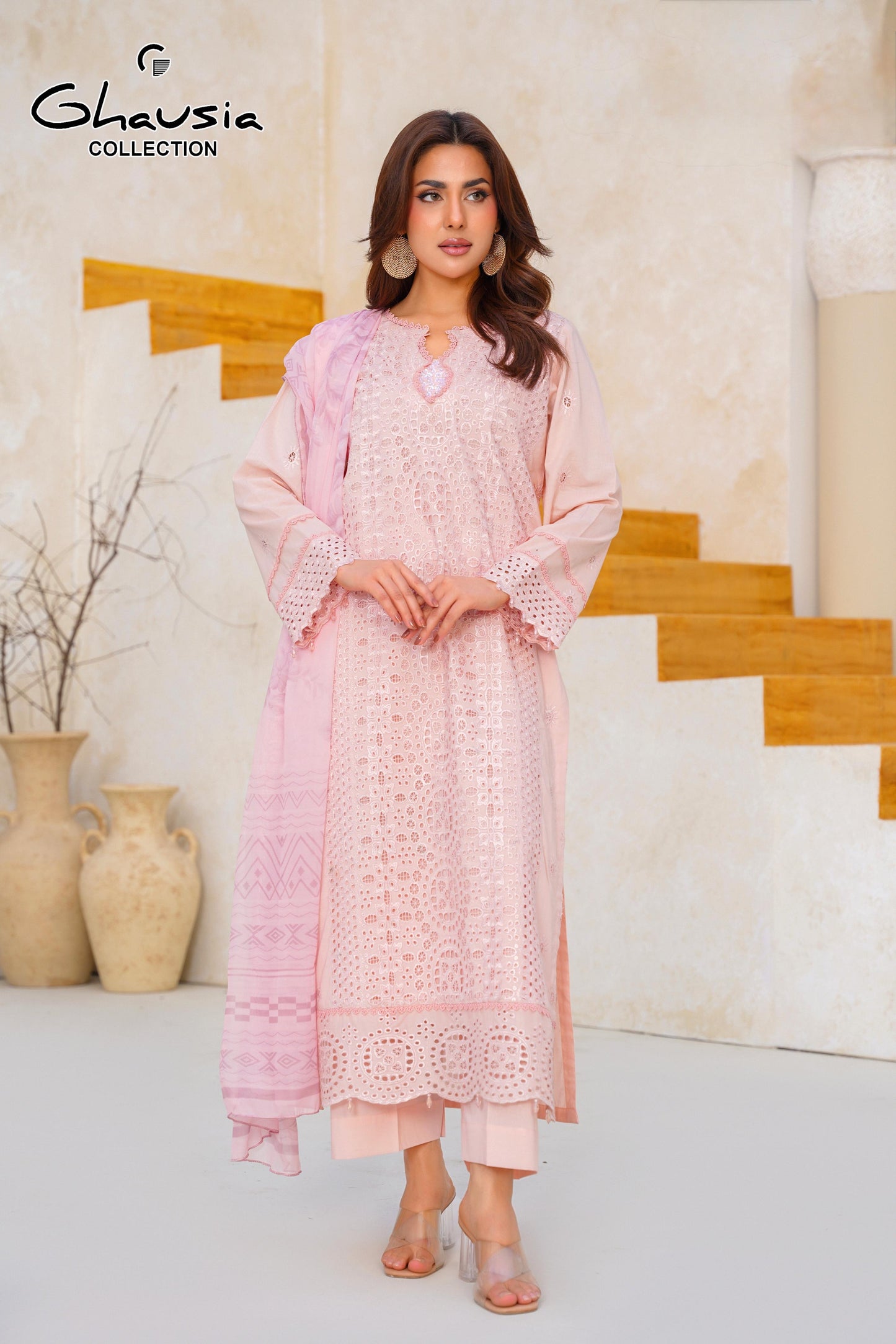 Lawn Embroidered Chikankari 3P