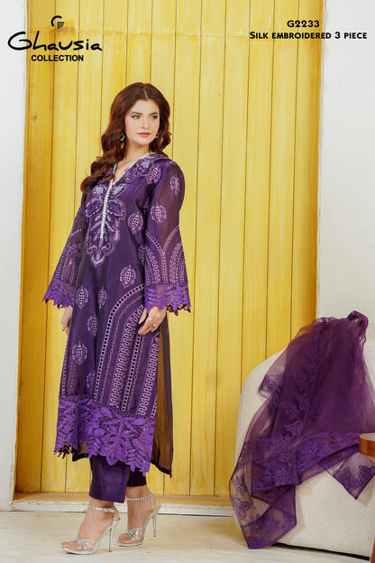 Embroidered Silk 3 Piece G2233