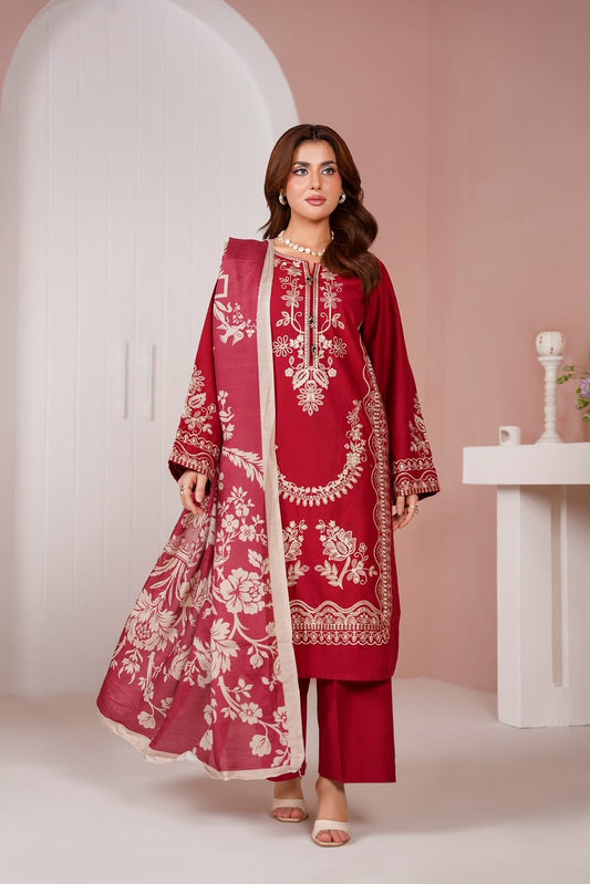 Embroidered Cambric Cotton 3pc