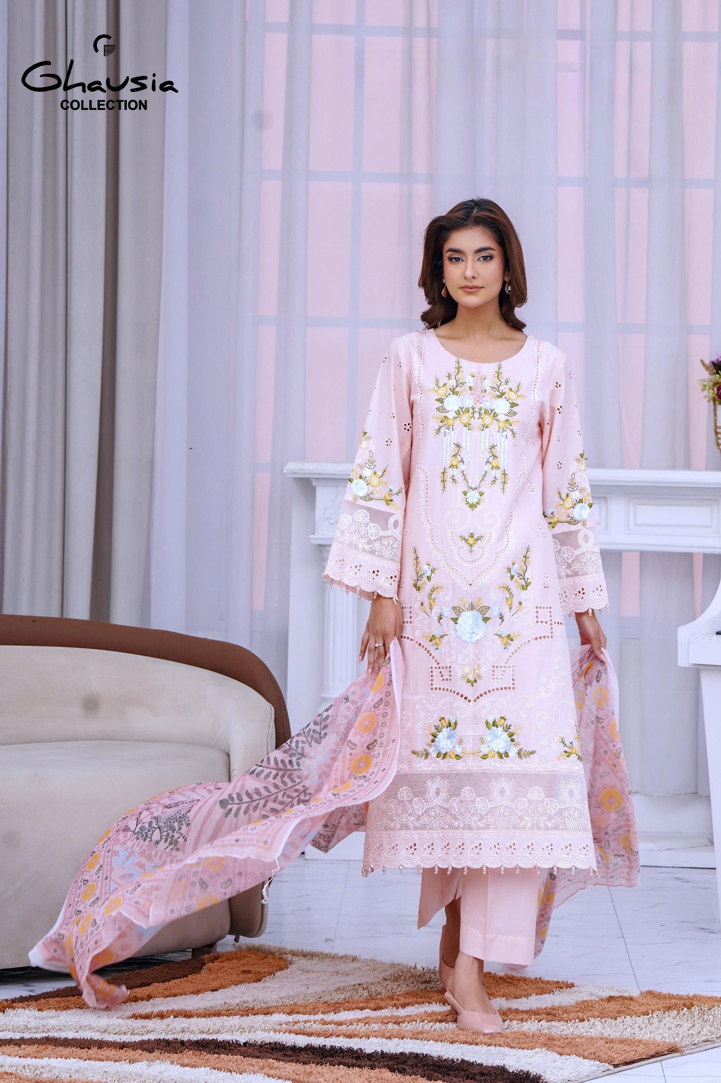 Lawn Embroidered Kurta 3P - G2158