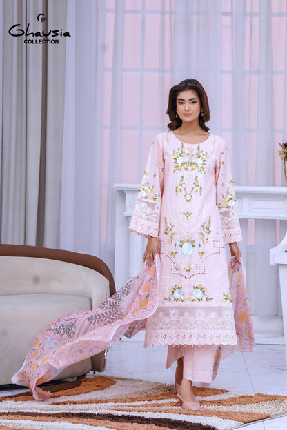 Lawn Embroidered Kurta 3P - G2158