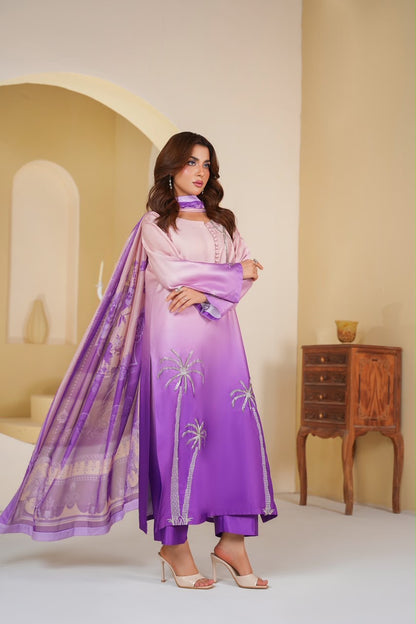 Embroidered Silk 3 Piece