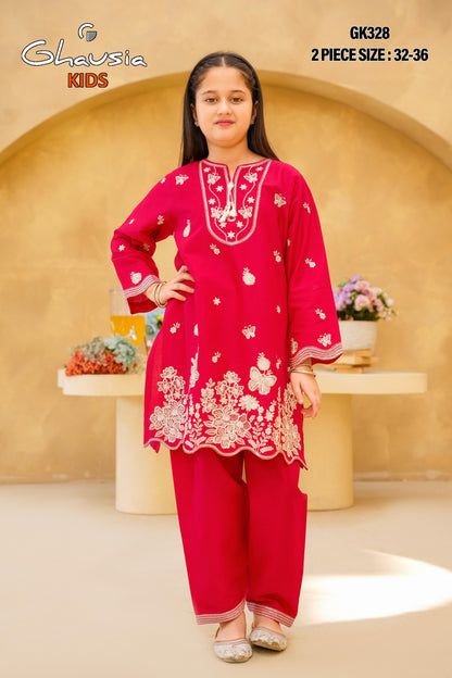 Kids Embroidered Lawn Kurta 2P - GK328