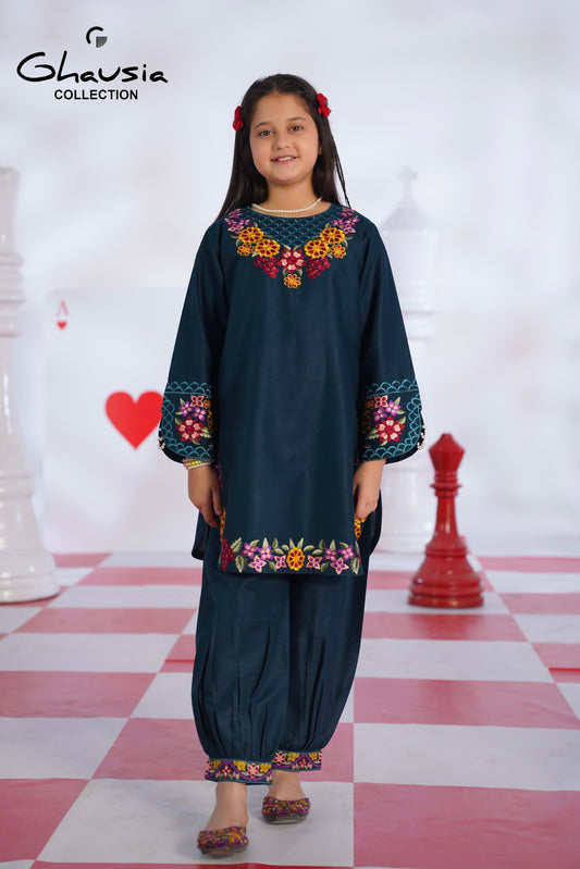 Kids Embroidered Lawn Kurta 2P - GK342
