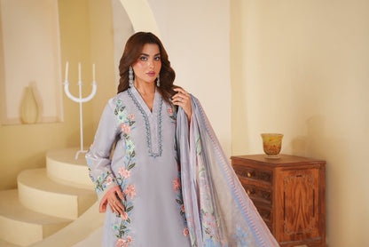 Embroidered Silk 3 Piece