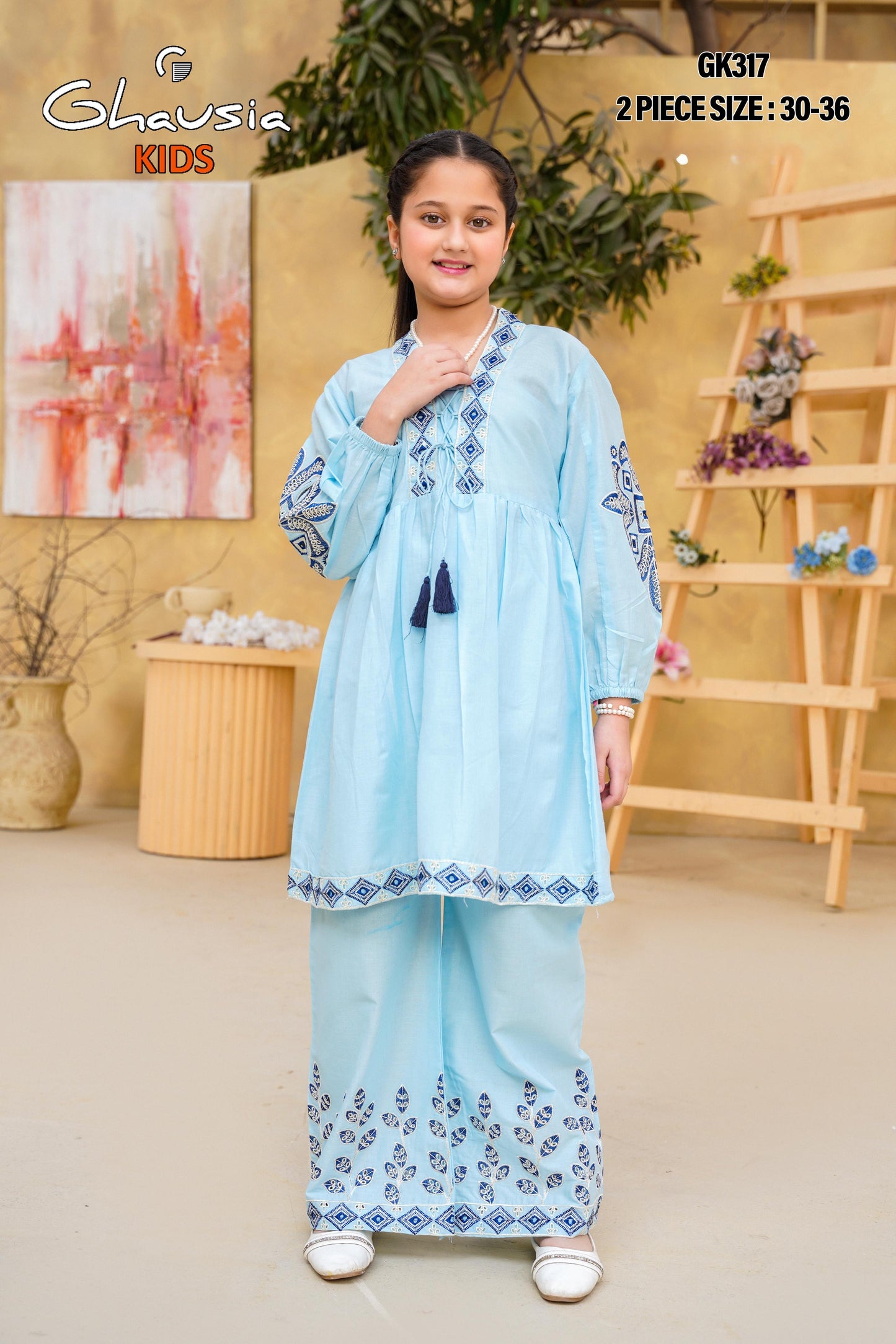 Kids Embroidered Lawn Kurta 2P - GK317