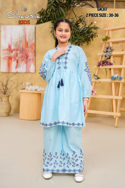 Kids Embroidered Lawn Kurta 2P - GK317