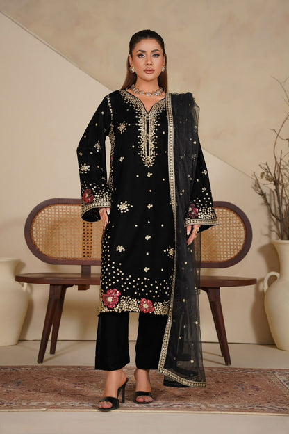 Velvet Embroidered Kurta - G2447