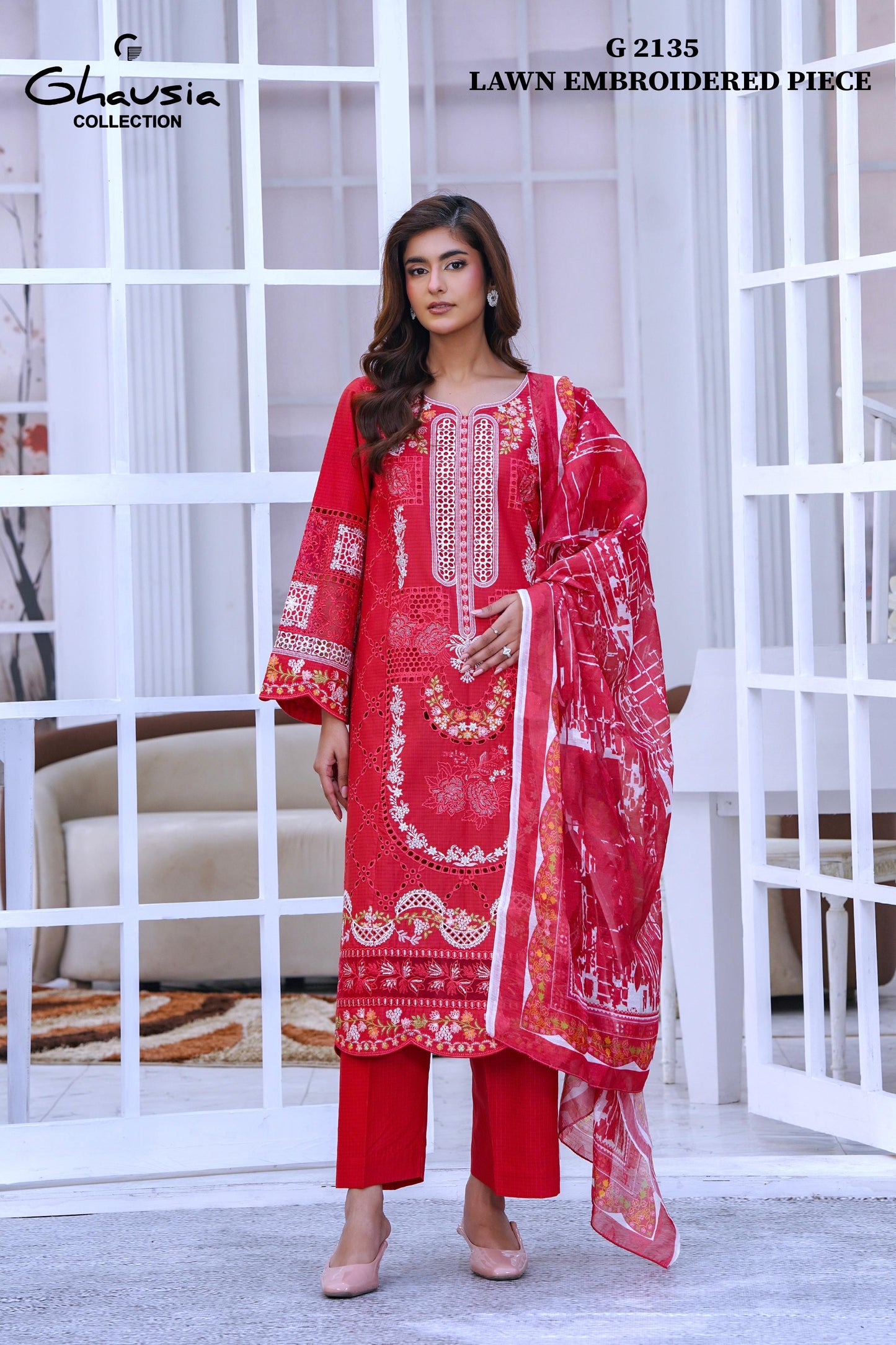 Lawn Embroidered Kurta 3P - G2135