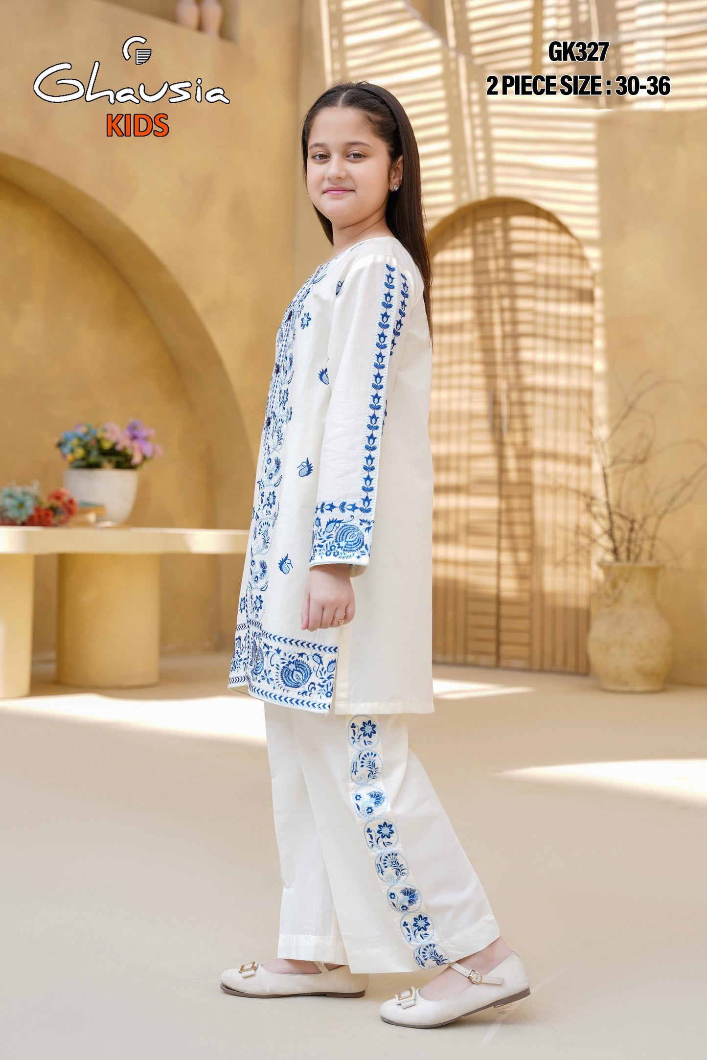 Kids Embroidered Lawn Kurta 2P - GK327