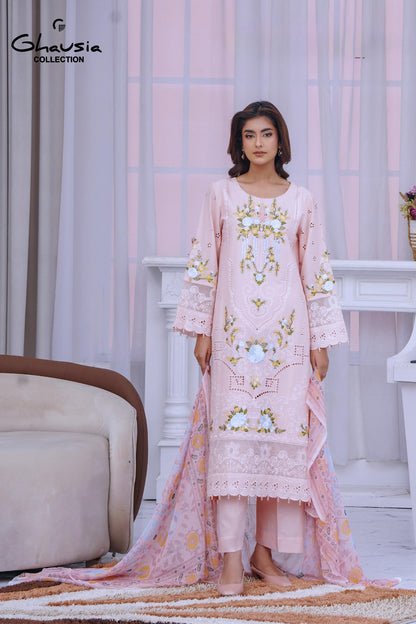 Lawn Embroidered Kurta 3P - G2158