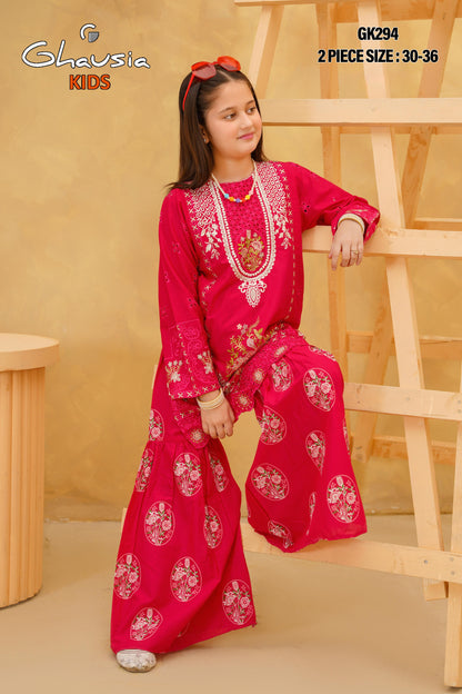 Kids Embroidered Lawn Kurta 2P - GK294