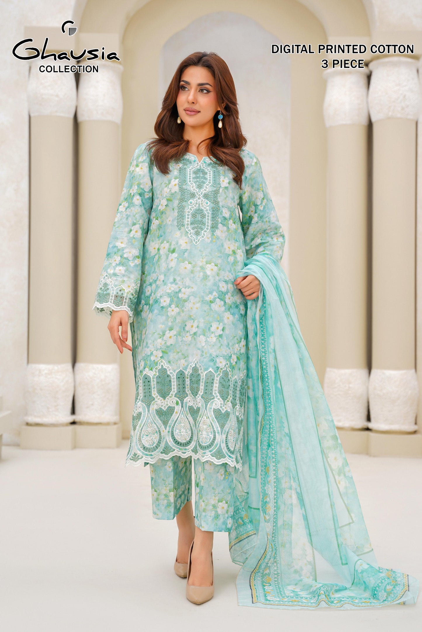 Cotton Digital Print Kurta 3P