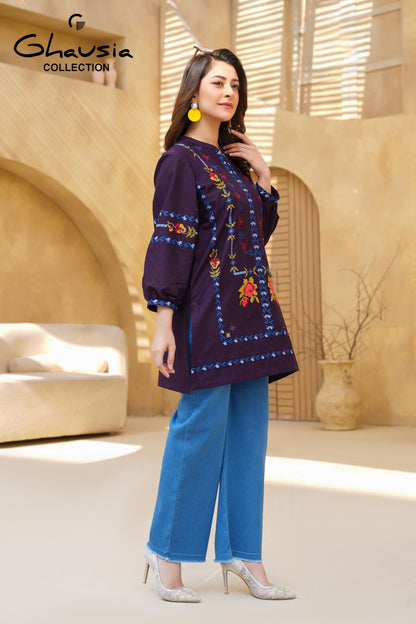 Cotton Embroidered Kurti 1P - G2304