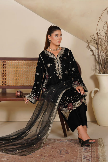 Velvet Embroidered Kurta - G2447
