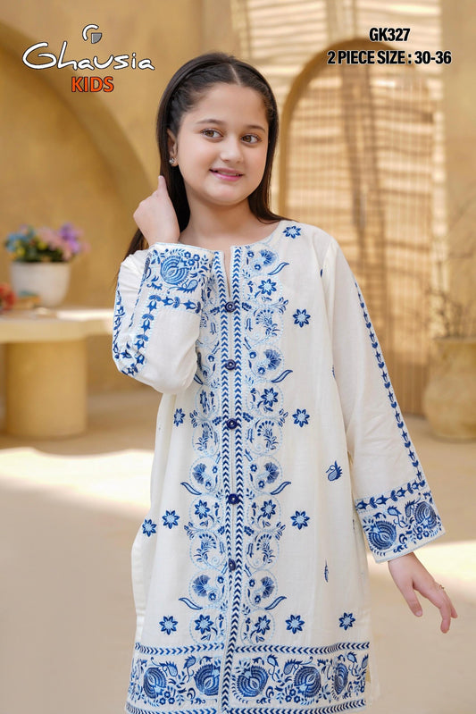 Kids Embroidered Lawn Kurta 2P - GK327