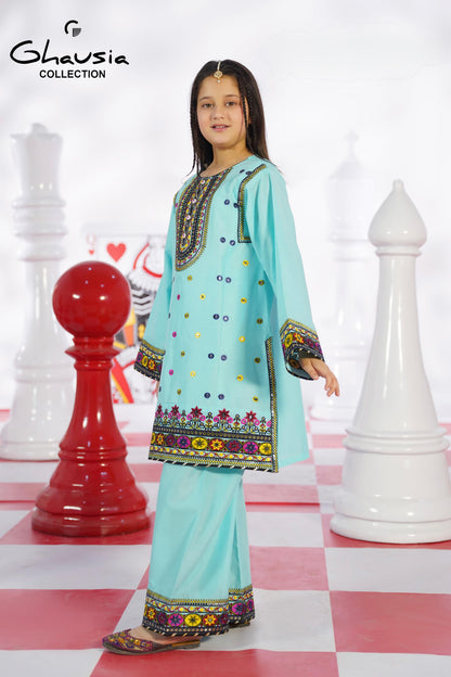 Kids Embroidered Lawn Kurta 2P - GK334