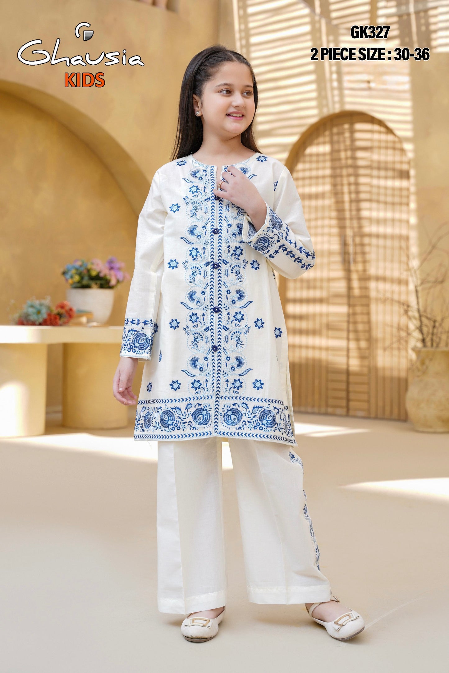 Kids Embroidered Lawn Kurta 2P - GK327