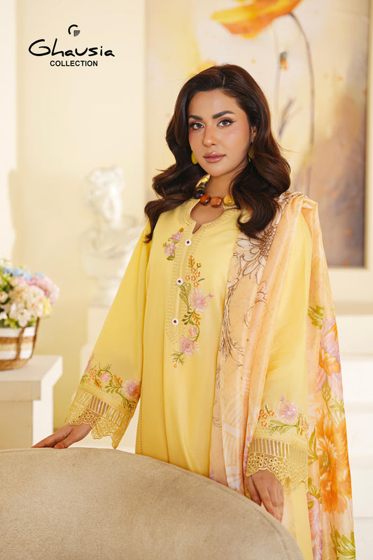 Lawn Embroidered Kurta 3P - G2290
