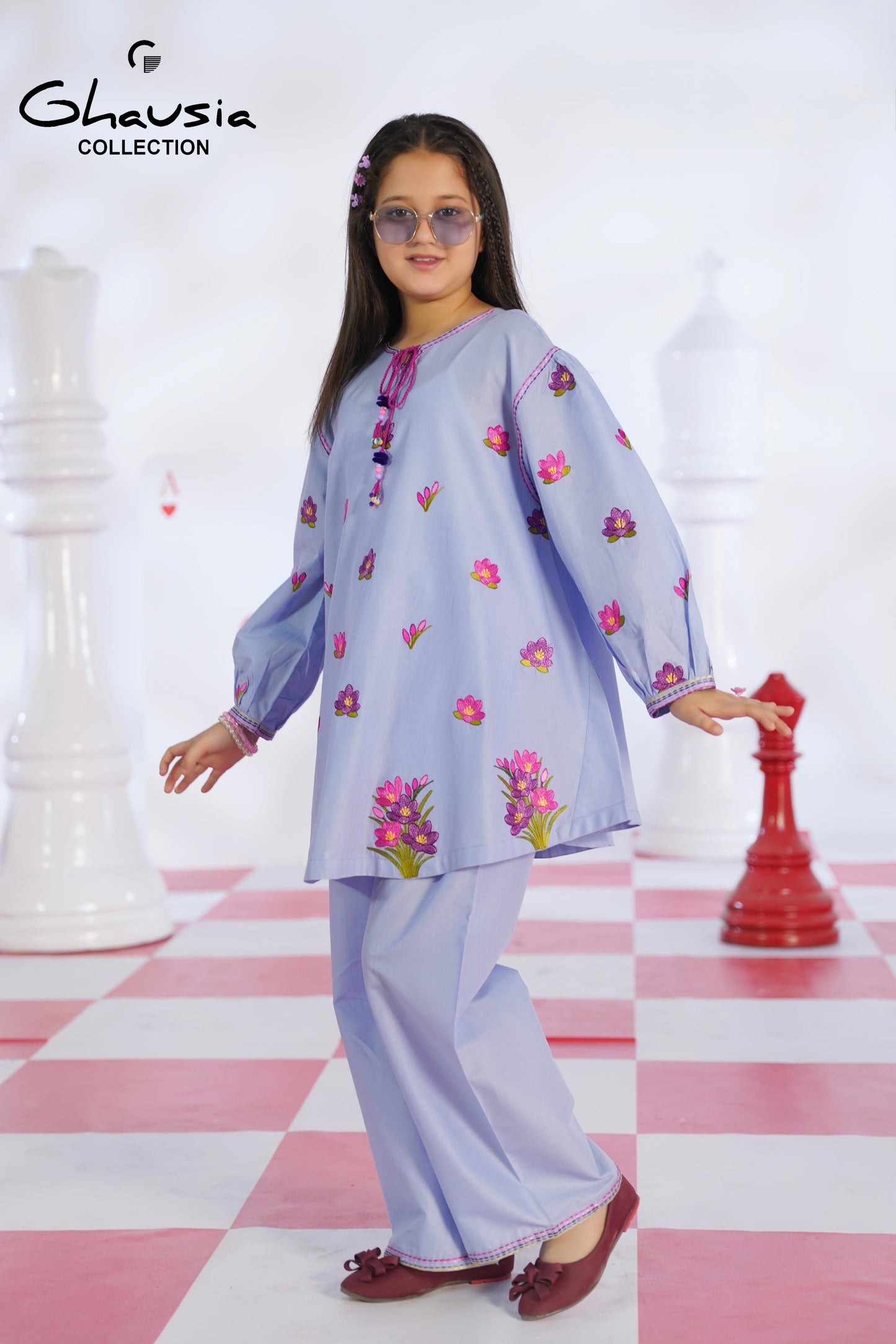 Kids Embroidered Lawn Kurta 2P - GK329