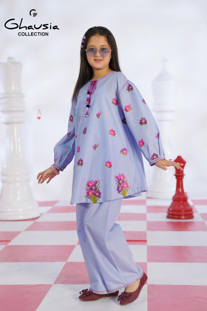 Kids Embroidered Lawn Kurta 2P - GK329